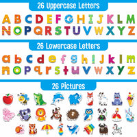 1 x RAW Customer Returns 78 Magnetic Alphabet, 26 Uppercase Letters, 26 Lowercase Letters and 26 Object Patterns, Adorable Animal Alphabet ABC Fridge Magnets Educational Toys for Toddlers Age 3 4 5 Years - RRP €16.13