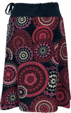 1 x RAW Customer Returns GURU SHOP Embroidered Knee-Length Skirt, Chic, Retro Mandala - Pink, Cotton, Size S M 38  - RRP €38.9