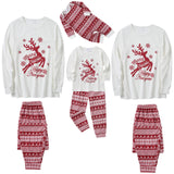 1 x RAW Customer Returns SOLOYEE Christmas Pajamas Family Set Long Sleeve Pajamas Cute Elk Print Christmas Home Set White for Men, L - RRP €32.99