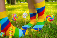 2 x Brand New Rainbow Socks - Women Men Funny Lollipop Socks - Lollipop Socks - Size 41-46 - RRP €55.2