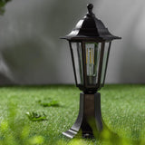 1 x RAW Customer Returns CGC Black Short Large Outdoor Post Bollard Traditional Vintage Garden Lamp Black Short Post Light  - RRP €20.4