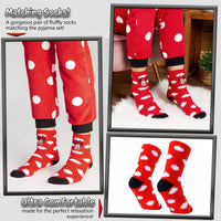 1 x RAW Customer Returns Disney Women s Pajamas with Cuddly Socks Set Characters Stitch Gifts Set Black Red Minnie, XL  - RRP €31.25