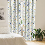 1 x RAW Customer Returns ABAKUHAUS Flower Curtains, Drapes, Poppies Daisies Rural, Window Treatments for Living Room Bedroom Decor, 2 Panels 30 w x 96 h, Pale Green Yellow Blue - RRP €24.99