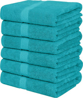 1 x RAW Customer Returns Utopia Towels - Pack of 6 medium sized bath towels made of 100 cotton with hanging loops, 60x120 cm bath towels, soft and absorbent towels turquoise  - RRP €39.73