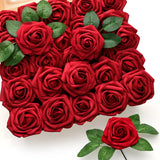 1 x RAW Customer Returns Mocoosy 50pcs Red Roses Artificial Flowers, Dark Red Foam Roses Fake Roses with Stem DIY Craft Flowers for Wedding Bride Bouquet Centerpieces Valentine s Day, Mother s Day Home Party Decorations - RRP €23.99