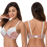 1 x RAW Customer Returns Curve Muse Plus Size Nursing Underwire Bra with Folding Cups 2 Pack -Almond Print Orange,Peach-85F - RRP €30.99