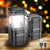 1 x RAW Customer Returns BUCASA Solar Lamps for Outdoor Hanging, 2 Pack Foldable LED Camping Lamp Solar with 360 Lighting and Hook, IP65 Waterproof Solar Lanterns for Outdoor Camping Gadgets for Emergency Hiking Fishing - RRP €17.99