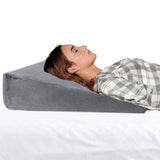 1 x RAW Customer Returns Milliard wedge pillow for bed, mattress wedge mattress raiser for reflux Gerds - firm back support made of dimensionally stable memory foam, reading pillow with washable cover dark gray  - RRP €53.44