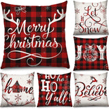 11 x Brand New 6 Pieces Christmas Pillow Cover 18 x 18 Inch Red and Black Buffalo Plaid Cushion Cover Christmas Pillowcase Holiday Pillowcase for Sofa Bedroom Living Room Winter - RRP €302.61