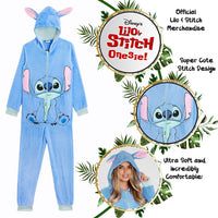 1 x RAW Customer Returns Disney Women s One Piece Pajamas - Stitch, Minnie, Maleficent and Igor One Piece Pajamas - Stitch Gifts - Sizes S to XXL Blue Stitch,XL  - RRP €33.26