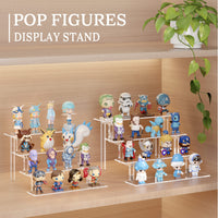 5 x Brand New Janaden Acrylic Display Stand for Pop Figures, Amiibo, Transparent Raised Shelf in 4 Steps for Showcase and Decoration, Shelf for Perfume Collection, Makeup 30.48x27.94x25.15cm  - RRP €104.95