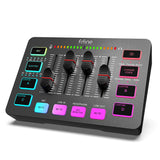 1 x RAW Customer Returns FIFINE Gaming Audio Mixer, Streaming RGB PC Mixer with XLR Microphone Interface, Individual Control, Volume Control, Mute Button, 48V Phantom Power, for Podcast, Recording, Vocals - RRP €61.08