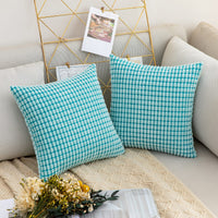 1 x RAW Customer Returns MIULEE Set of 2 cushion covers, corduroy velvet, decorative cushion, sofa cushion, decorative couch cushion, cushion cover, soft for living room, bedroom, 14 x 14 inches, 35 x 35 cm, light blue - RRP €17.49