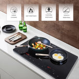 1 x RAW Customer Returns ekatro double hob 3500W with 2 touch panels, 9 power levels, 10 temperature levels, four intelligent cooking functions, Ekatro timer 99 minutes - RRP €21.6