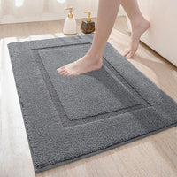 1 x RAW Customer Returns DEXI bathroom rug 40 x 60 cm, non-slip washable bath mat, soft bath mat, microfibre absorbent bath mat, bath mats for bathtub, shower room and bathroom - grey - RRP €19.82