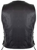 1 x RAW Customer Returns MDM men s biker leather vest, snap fastener, in black size 5XL  - RRP €60.48