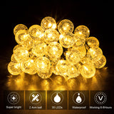 1 x RAW Customer Returns Solar fairy lights outdoor, 6.5M 30 LED outdoor 8 modes crystal ball fairy lights for garden, patio, balcony, wedding - RRP €11.8