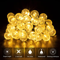 1 x RAW Customer Returns Solar fairy lights outdoor, 6.5 m 30 LED outdoor 8 modes crystal balls fairy lights for garden, terrace, balcony, wedding - RRP €11.09