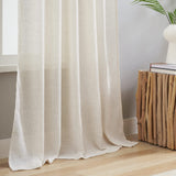 1 x RAW Customer Returns VOILYBIRD Linen Curtains with Eyelets Natural Linen Structure Curtains for Windows Bedroom Living Room HxW 220x140 cm 2 Pieces - RRP €33.26