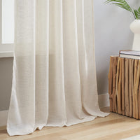 1 x RAW Customer Returns VOILYBIRD Linen Curtains with Eyelets Natural Linen Structure Curtains for Windows Bedroom Living Room HxW 245x140 cm 2 Pieces - RRP €36.99