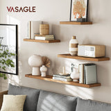 1 x RAW Customer Returns VASAGLE Wall Shelf, Wall Shelf, 20 x 40 x 3.8 cm, for Photo Holders Decorations, Living Room Study Kitchen, Vintage Brown LWS24BX - RRP €20.99