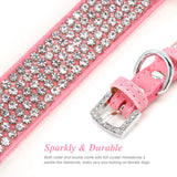 1 x Brand New PET ARTIST Cute Girl Rhinestone Suede Dog Collar for Small Dogs Cats, Soft Flower Dog Collar, Bling Dog Collars for Small Puppy Dogs Pink Collar S - RRP €8.05