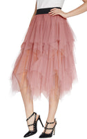 1 x RAW Customer Returns Women s Elastic Waistband Tutu Princess Tulle Underskirt Pettiskirt Nude Pink, L  - RRP €27.2