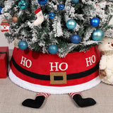 1 x RAW Customer Returns Lewondr 3D Christmas Tree Skirt, 77CM Christmas Tree Collar with Faux Fur, Foldable Christmas Tree Base Cover Christmas Decoration, Elf Feet, Red - RRP €21.55