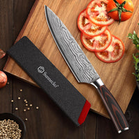 1 x RAW Customer Returns Sunnecko 20cm knife kitchen knife chef s knife - kitchen knife professional knife sharp kitchen knife stainless steel meat knife with pakka wood handle all-purpose knife kitchen sharp blade with gift box - RRP €36.59