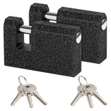 1 x RAW Customer Returns Kurtzy 2 Pack Heavy Duty Padlock Set with Keys - 8mm Thick Shackle - Monoblock Cast Iron Lock with Key - Locks for Lockers, Garages, Containers, Sheds Warehouses - RRP €18.14