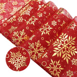 73 x Brand New Yeahshion Christmas Table Runner 28cmx5m, Red and Gold Metallic Non-Woven Table Runner with Snowflake Patterns for Christmas Decorations, DIY, Packaging - RRP €683.28