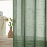 1 x RAW Customer Returns MIULEE Set of 2 Voile Curtain Sheer Linen Curtain with Eyelets Transparent Linen Look Curtain Eyelet Curtain Living Room Window Curtain Translucent Decorative Curtain Bedroom 140 x 225 cm W x H Dark Green - RRP €31.49