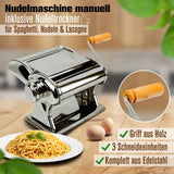 1 x RAW Customer Returns CRANEVIEW pasta machine manual stainless steel including pasta dryer, pasta maker, pasta press, pasta machine with vintage wooden handle and 3 different cutting options - RRP €53.34