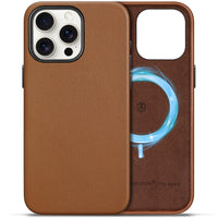 1 x RAW Customer Returns SHIELDON Case for iPhone 15 Pro Max Cell Phone Case Protective Case Genuine Leather Wireless Charging Elegant Appearance Magnetic Thin Leather Case Cover Compatible with iPhone 15 Pro Max 5G Retro Brown - RRP €24.99