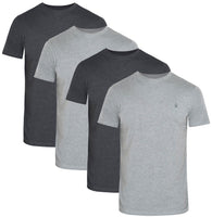 1 x RAW Customer Returns JRC 4 Pack Short Sleeve Crew Neck T-Shirts for Men Casual Crew Neck Tops Heather Grey, Charcoal, 3XL  - RRP €37.99