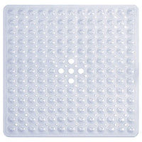 1 x RAW Customer Returns TranquilBeauty Square Shower Mat Non-slip, Mildewproof and Machine Washable with Dial, Shower Cabin Bath Mat Clear, Square  - RRP €14.99