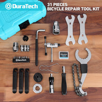 1 x RAW Customer Returns DURATECH Bicycle Repair Kit 31-Piece with Tool Case, Portable Bicycle Tool Set for Bicycle Chain Pedal Tire Assembly Repairs - RRP €38.36