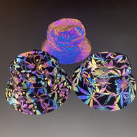 1 x Brand New NewL Rainbow Reflective Baseball Caps Fluorescent Rave Hat Glow in the Dark for Men and Women, Mushroom Reflective, One size - RRP €22.93