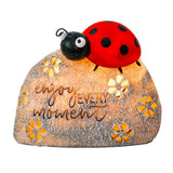 1 x RAW Customer Returns TERESA S COLLECTIONS Outdoor garden decoration ladybug solar light seven-point ladybug garden decoration solar garden light made of resin weatherproof LED mother daughter gift 13cm - RRP €25.2