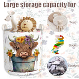 3 x Brand New Cow Laundry Basket Foldable Kids Highland Cow Laundry Hamper Light Weight Clothes Storage Bucket Waterproof Room Toy Organizer Boys Girls Gift Bin for Decor Cow, 43L  - RRP €33.27