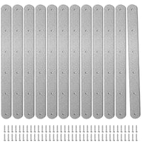 1 x RAW Customer Returns JYiuog 12pcs Silver Patch Plates, 25cm Flat Braces, Heavy Duty Metal Bracket Cast Iron Repair Plates Fixing Brackets Connectors for Wooden Furniture Repair with Screws Straight  - RRP €18.14