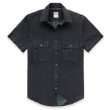 1 x RAW Customer Returns Dubinik Men s Short Sleeve Shirt Men s Shirt Short Sleeves Casual Summer Jeans Western Cotton Men s Jeans Shirt - RRP €39.99