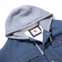 1 x Brand New Coevals Club Men s Flannel Jacket Shirt Sherpa Lumberjack Shirt Flannel Shirt Long Sleeve Checked Press Studs Cotton Winter Shirt Hood Navy Blue 16 2XL  - RRP €63.52