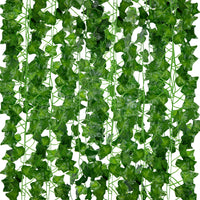 1 x RAW Customer Returns ADORAMOUR Artificial Ivy Garlands - Pack of 12, 210cm Length - Fake Vines for Room and Garden Wall Decoration for Indoor Outdoor, Green Leaves Plastic, Hanging Plants for Green Plants Decoration - RRP €15.99