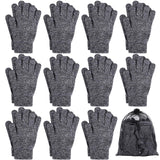 8 x Brand New Cooraby 12 Pairs Winter Magic Gloves, Stretchy Warm Knitted Gloves with Mesh Storage Bag for Men or Women - RRP €120.96