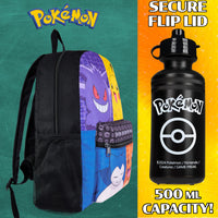 1 x RAW Customer Returns Pokemon Backpack Children Set of 4 School Bag Lunch Box Pencil Case Water Bottle 500ml Children s Backpack - Gifts for Boys Black Multi-Colored  - RRP €34.42