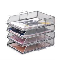 1 x RAW Customer Returns EXERZ letter trays 4 pieces paper sorter desk multifunctional organizer file holder for office, school, study, 2-in-1 drawer - RRP €29.75