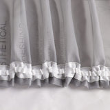 1 x RAW Customer Returns Yujiao Mao Embroidery Voile Curtains Pack of 1 Transparent Curtain Scarf with Ruffle Tape W x H 140 x 175 cm Grey - RRP €28.99