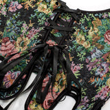 1 x RAW Customer Returns SCARLET DARKNESS Women s Renaissance Corset Vintage Floral Print Fish Bustier, Colorful Flower Black, 48 - RRP €41.82