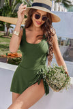 1 x RAW Customer Returns AI MAGE One Piece Swimsuit Women s Swimming Dress with Skirt Tummy Control with Chest Padding Elegant Swimsuits Summer, Green M - RRP €37.99